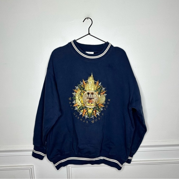 WDW Vintage Disney World Showcase Parks Embroidered Crewneck Sweatshirt - Picture 1 of 10